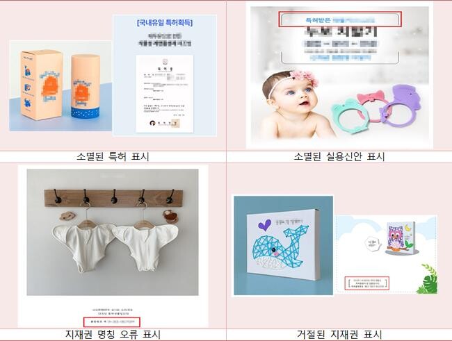 지식재산권 허위표시 제품 (자료=특허청 제공)