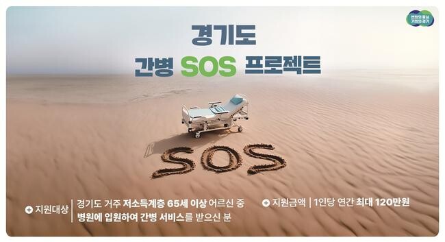 경기도가 `경기도 간병 SOS 프로젝트` 시행 3개월여간 240명 이상의 도민이 혜택을 받았다고 밝혔다.