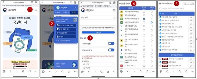 국민비서 가입 및 알림 설정 방법
